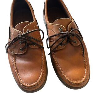 ALLEN EDMONDS Eastport Brown Leather Boat Shoes 9-1/2 D Loafer